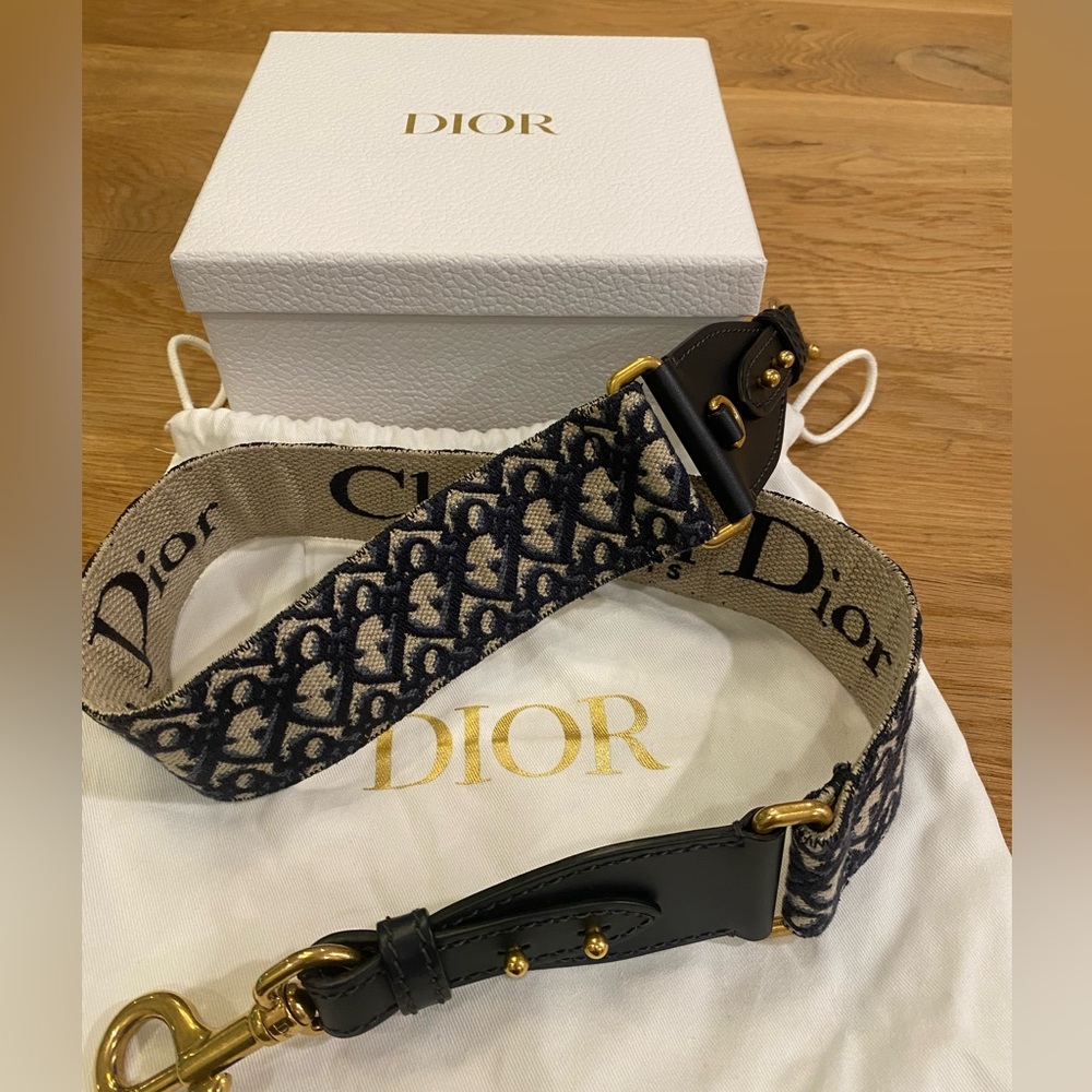 Christian Dior Blue Embroidery Strap